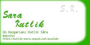 sara kutlik business card